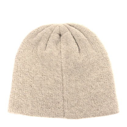 Chanel Wool Cashmere CC Beanie Hat Beige Black White 2 of 4