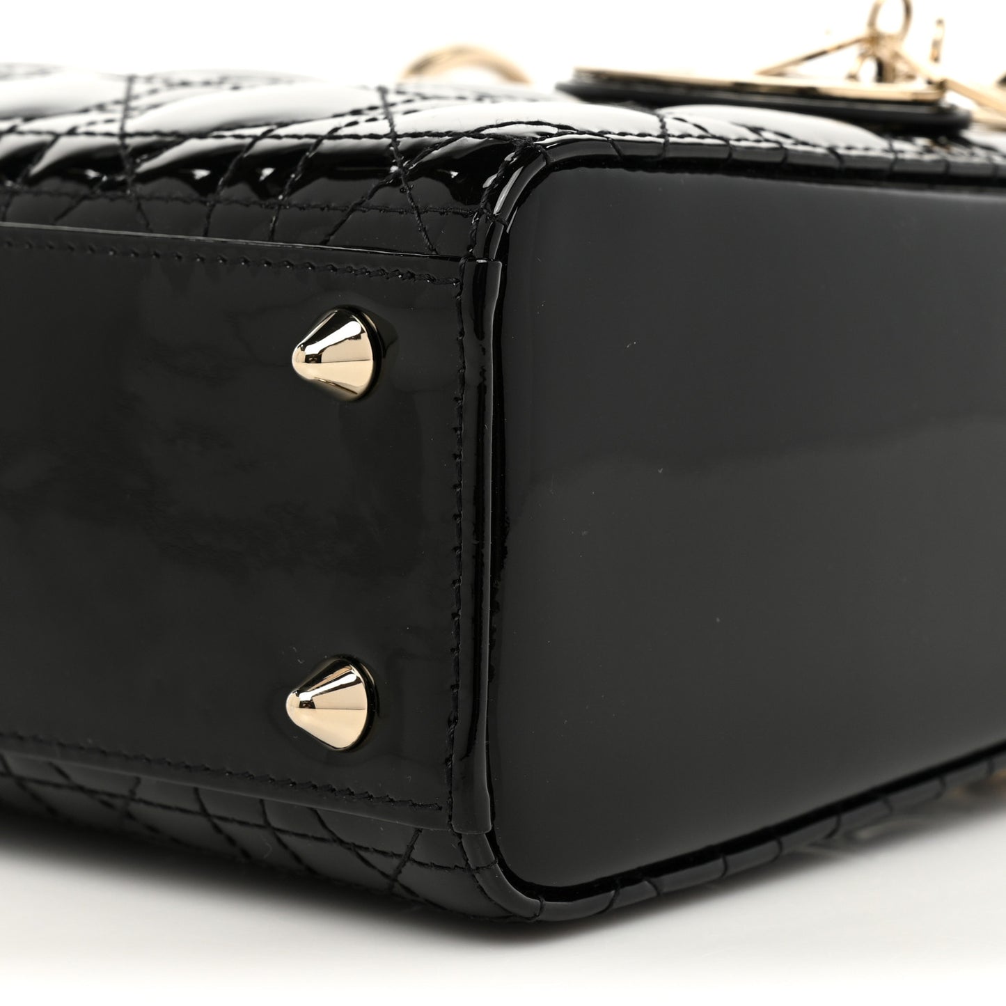 Patent Cannage Small Lady Dior Black