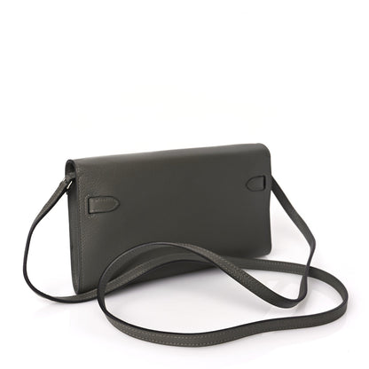 Hermes Evercolor Kelly Wallet To Go Gris Meyer 2 of 8