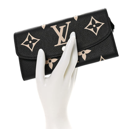 Louis Vuitton Empreinte Monogram Giant Emilie Wallet Black Beige 2 of 6