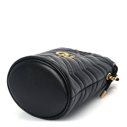 Gucci Calfskin Matelasse Mini GG Marmont 2.0 Bucket Bag Black 8 of 8
