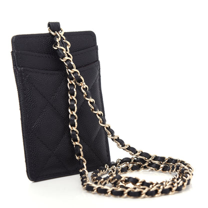 Chanel Caviar Quilted Card Holder On Chain Black 3 of 11