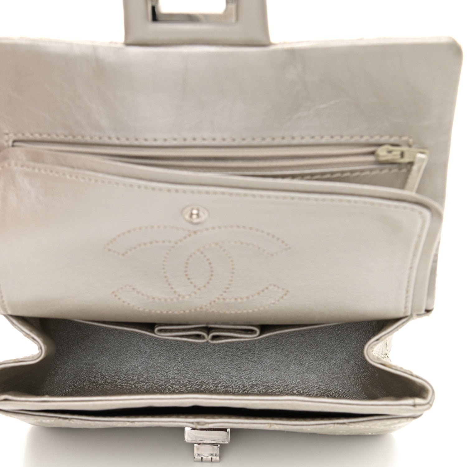 Chanel Metallic Calfskin Quilted 2.55 Reissue 224 Flap Silver 5 of 10