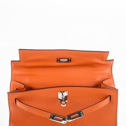 Hermes Swift Kelly Pochette Clutch Orange 16 of 20