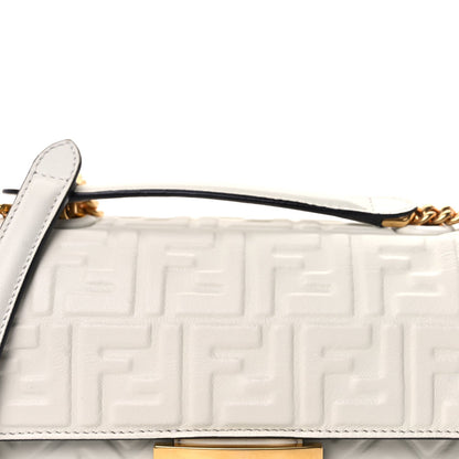 Fendi Nappa Small FF Embossed Midi Chain Baguette  White 6 of 8