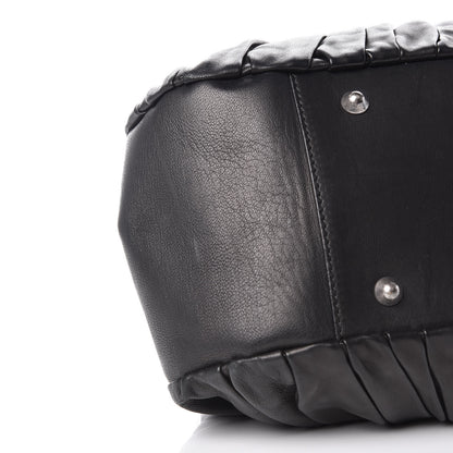 Christian Dior Lambskin Plisse Pleated Frame Satchel Black 15 of 16
