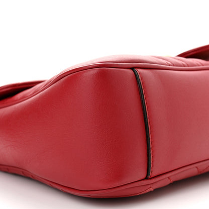 Gucci Calfskin Matelasse Medium GG Marmont Shoulder Bag Hibiscus Red 9 of 10