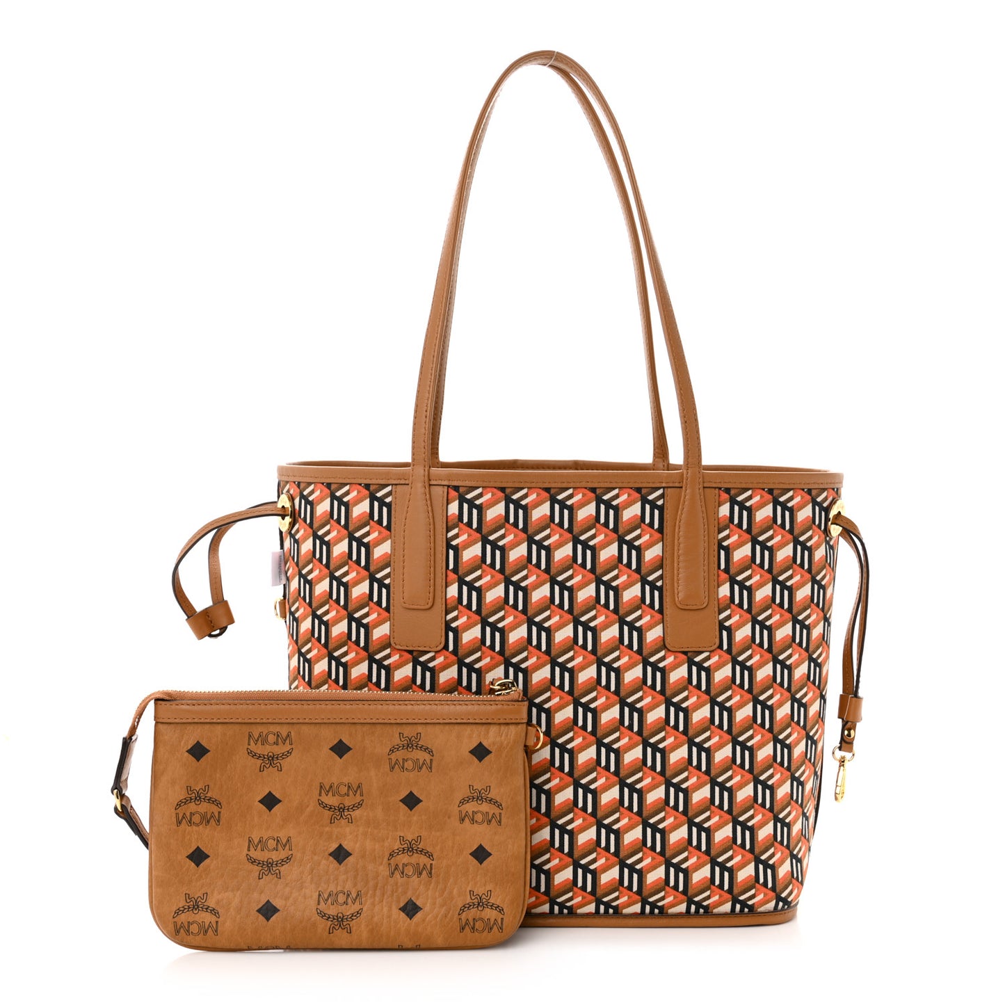 Visetos Small Liz Reversible Shopper Tote Cognac