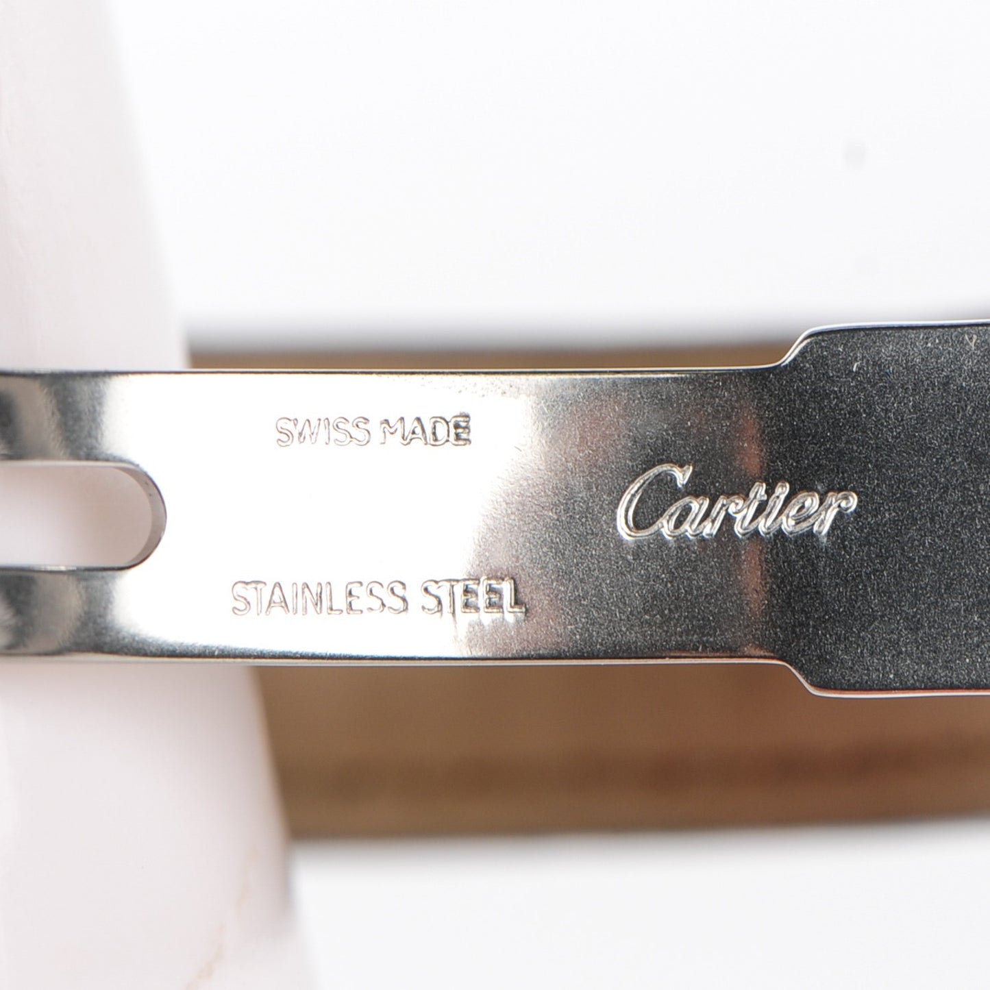 Sterling Silver Alligator 20mm Must de Cartier Tank Quartz Watch Blue