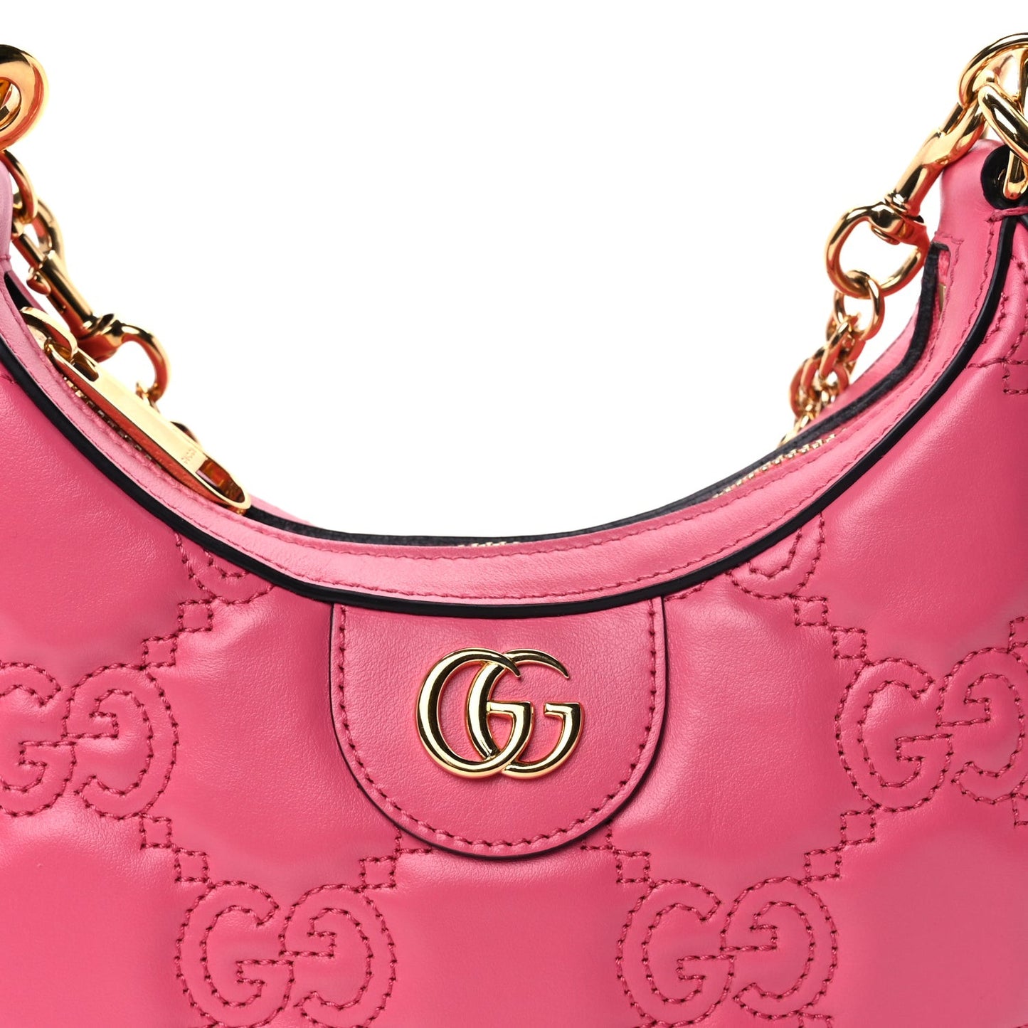 Calfskin GG Matelasse Mini Hobo Shoulder Bag Pink