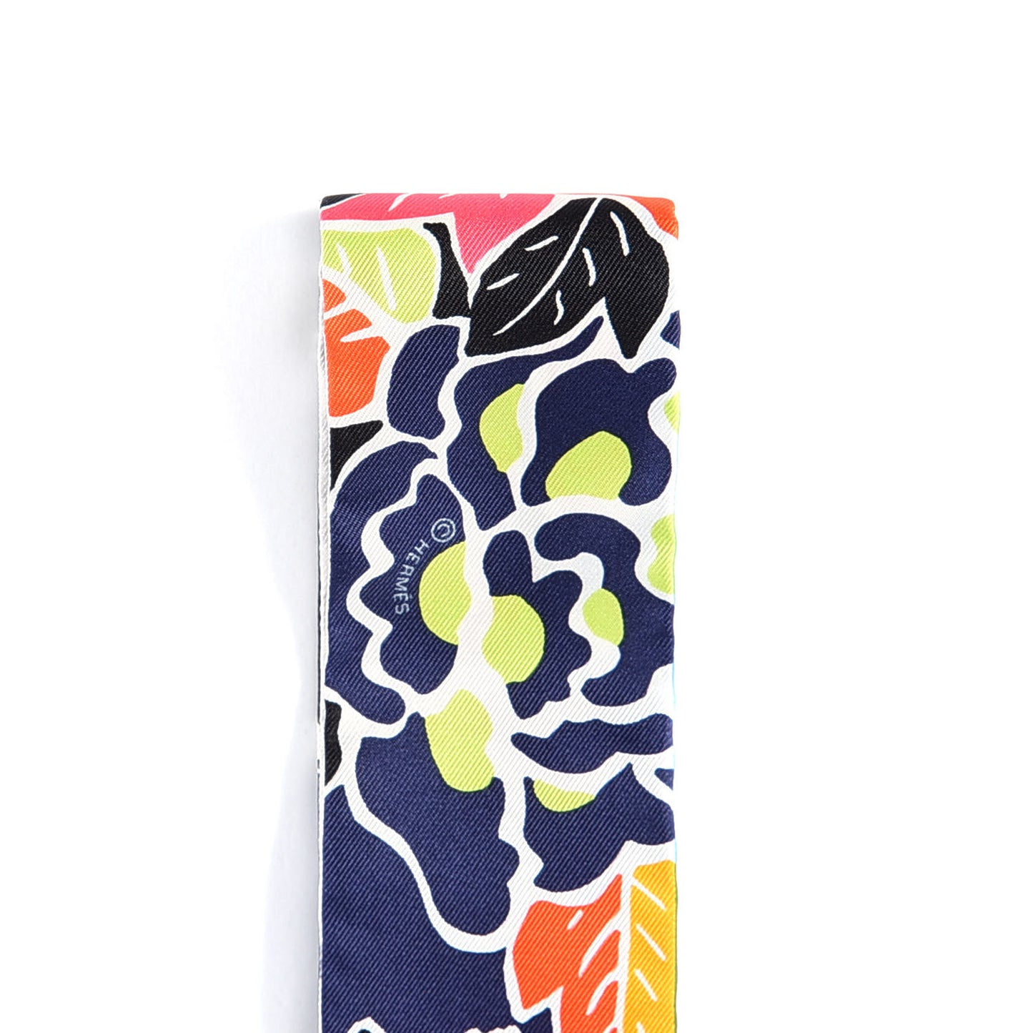 Silk Bingata Twilly Black Red Multicolor