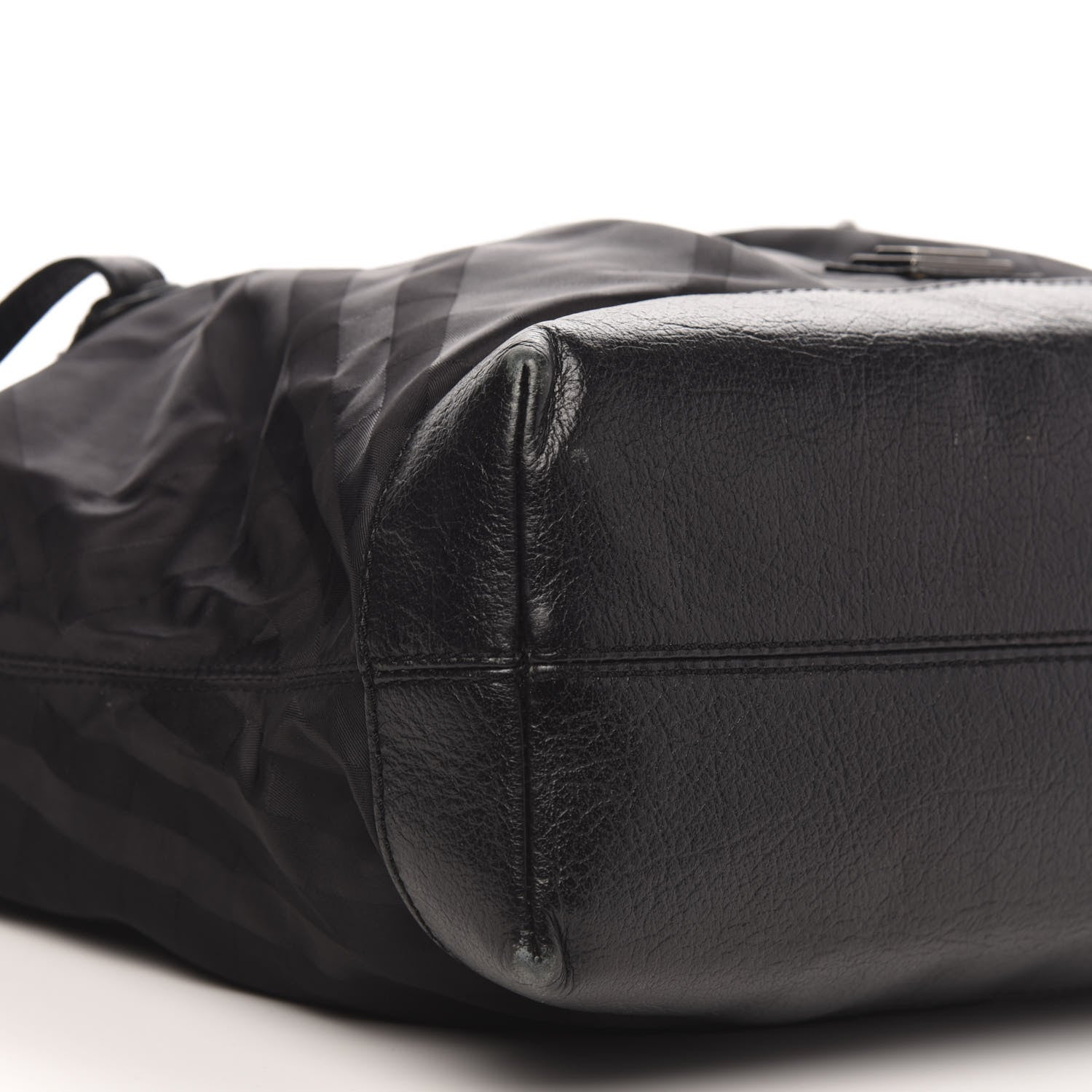 Burberry Nylon Tonal Check Torbitt Tote Black 8 of 16