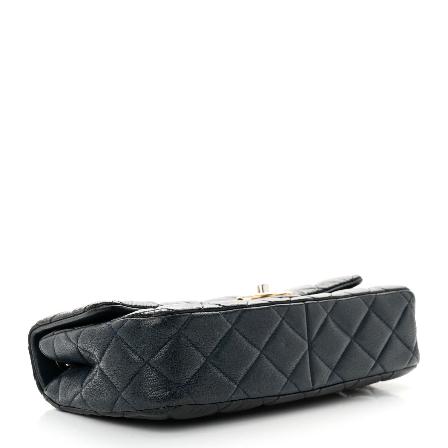 Chanel Patent Goatskin Quilted Medium CC Eyelet Flap Blue 4 of 12