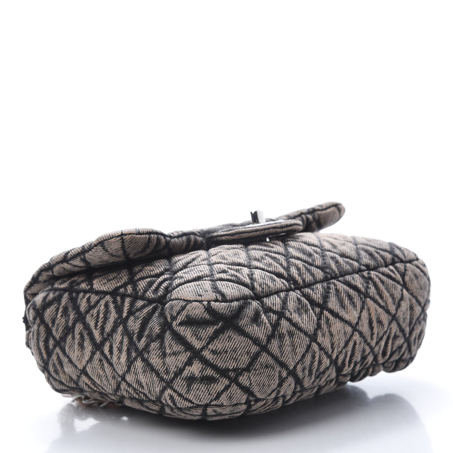 Washed Denim Quilted Small Denimpression Flap Rose Clair