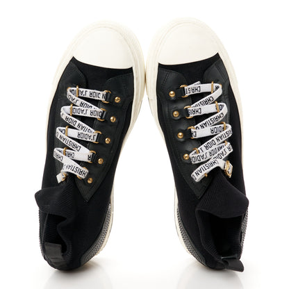 Christian Dior Technical Knit Calfskin Womens Walk'N'Dior High Top Sneaker 38.5 Black 2 of 10