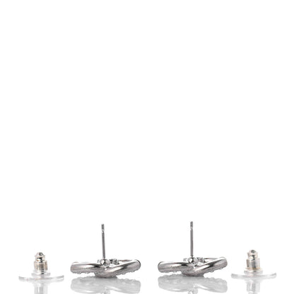 Chanel Crystal CC Earrings Silver 3 of 4