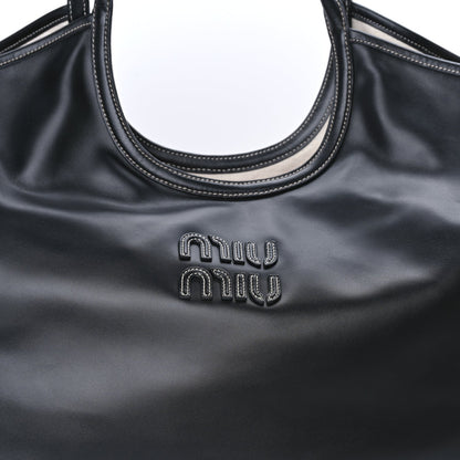 Miu Miu Nappa Large Ivy Tote Bag  Black 6 of 7