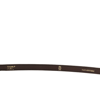Chanel Lambskin Belt 85 34 Brown 3 of 3