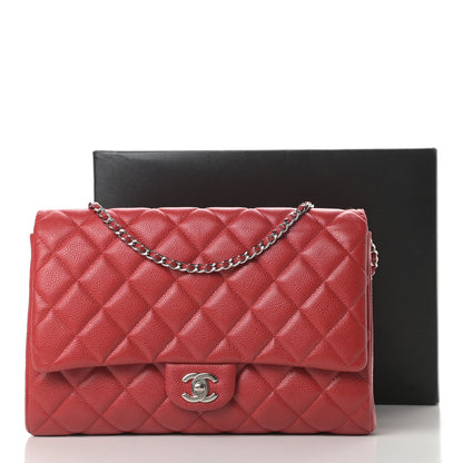 Chanel Caviar Quilted Clutch With Chain Flap Red 13 of 13