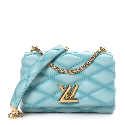 Louis Vuitton Lambskin Malletage Top Handle GO-14 MM Lagoon 1 of 10