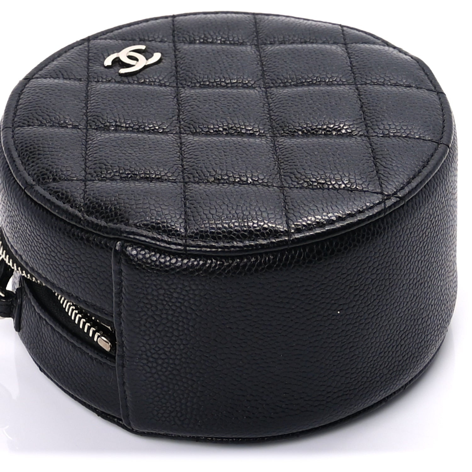 Chanel Caviar Quilted Round Clutch With Chain  Black 8 of 8