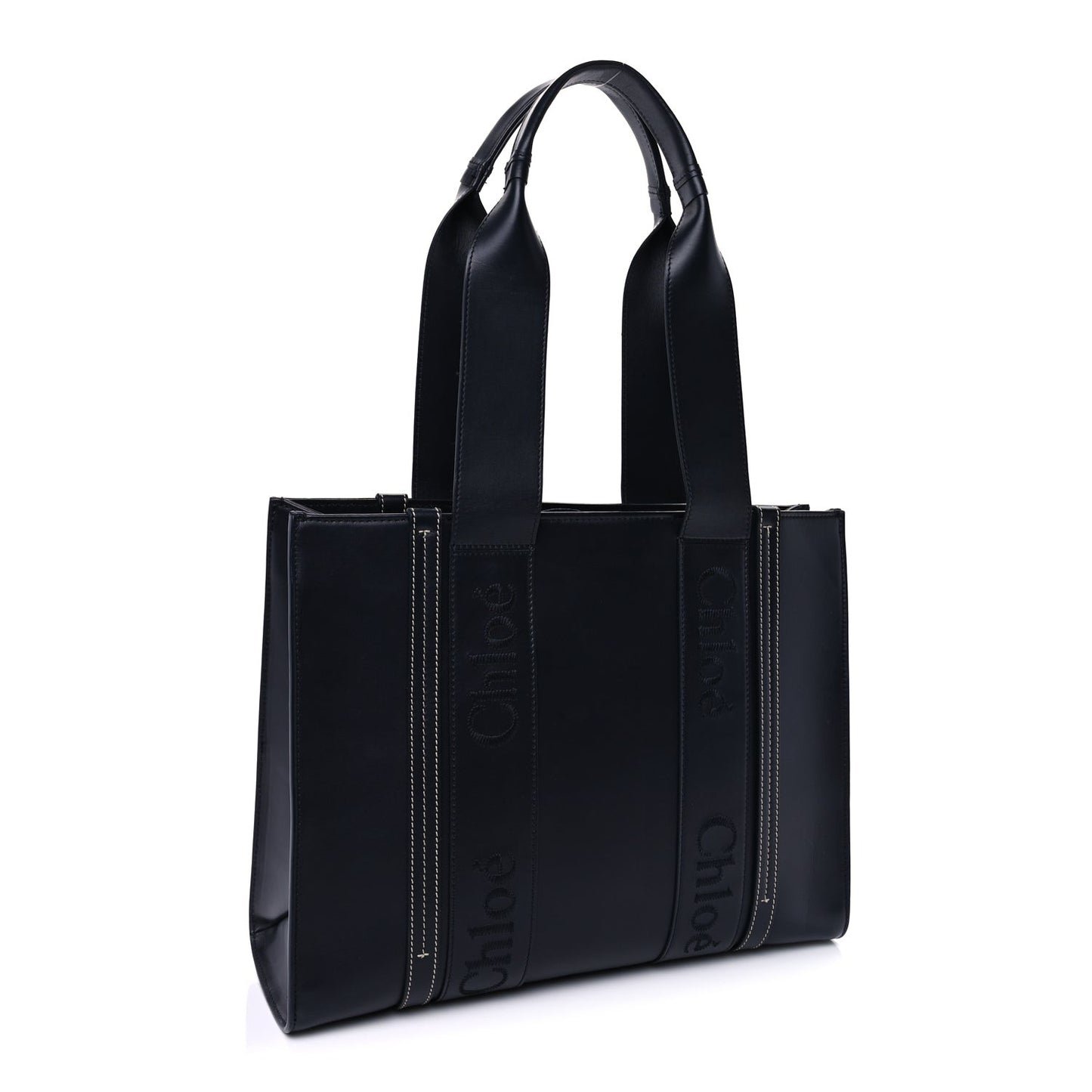 Calfskin Medium Woody Tote  Obscure Navy