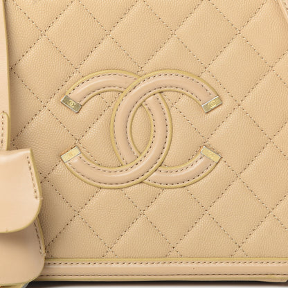 Chanel Caviar Quilted Medium CC Filigree Vanity Case Beige 8 of 13