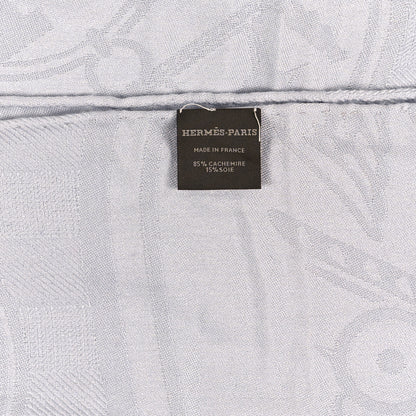 Hermes Cashmere Silk New Libris Confettis D'Ex Libris Stole Gris Nuage 3 of 6