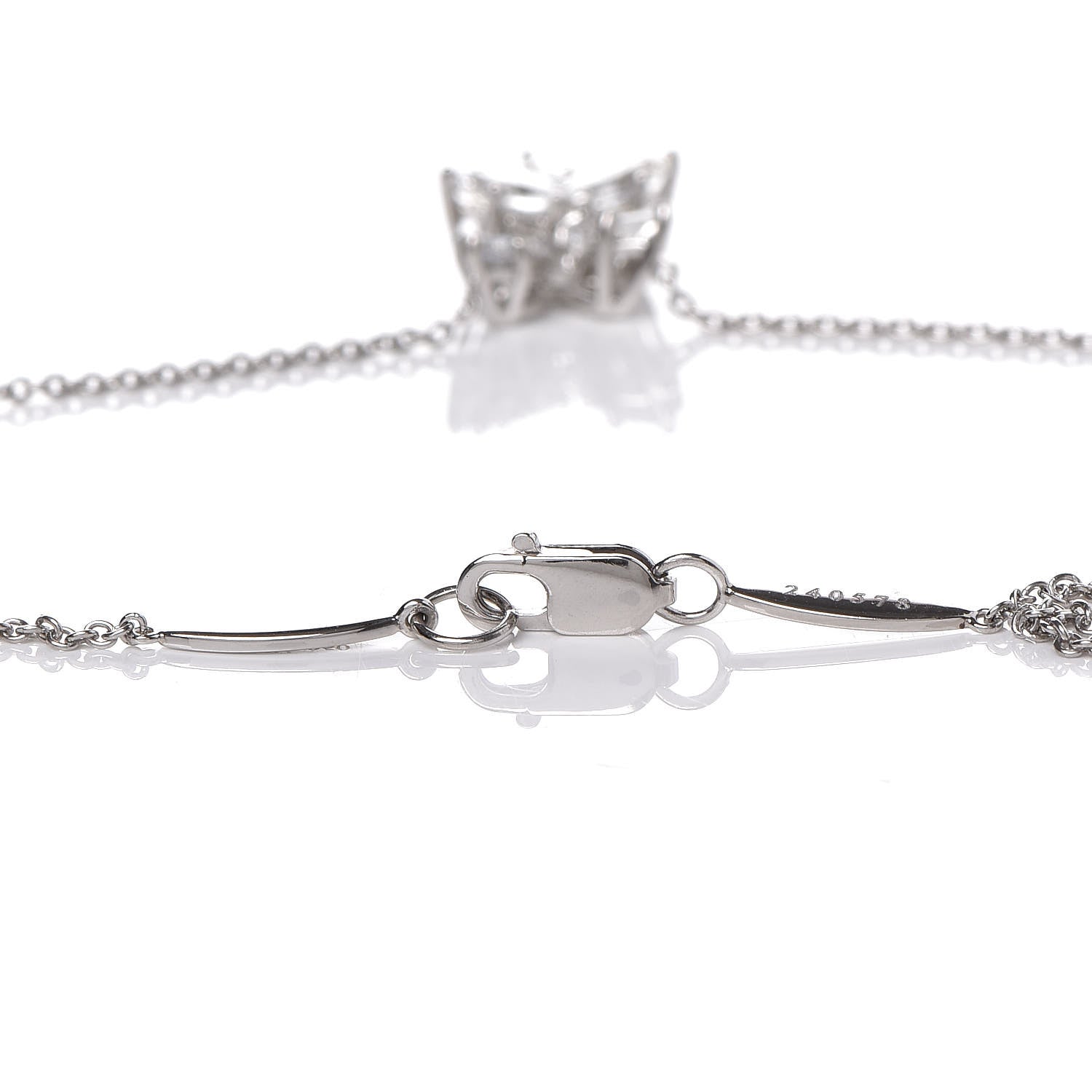 Harry Winston Platinum Diamond Small Winston Cluster Pendant Necklace 5 of 9