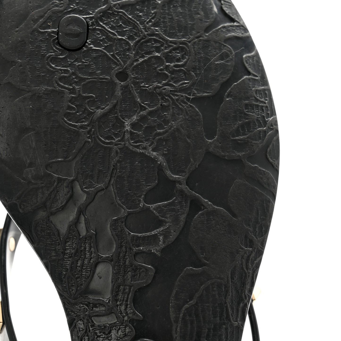 PVC Jelly Rockstud Bow Thong Sandals 39 Black