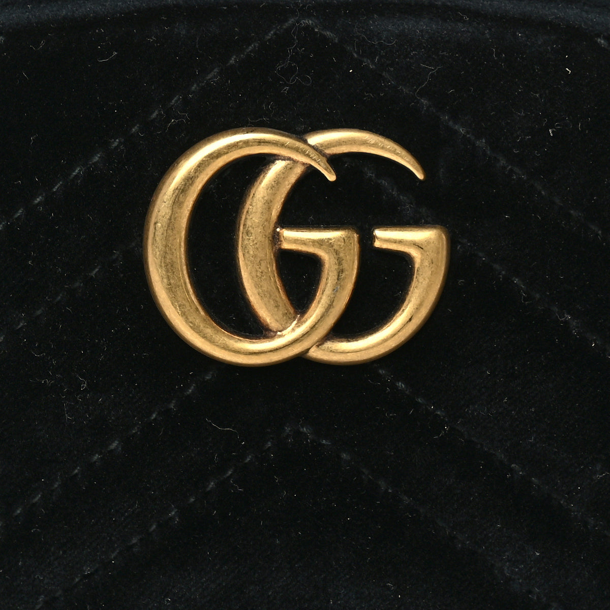 Gucci Velvet Matelasse GG Marmont Belt Bag  95 38 Black 6 of 8