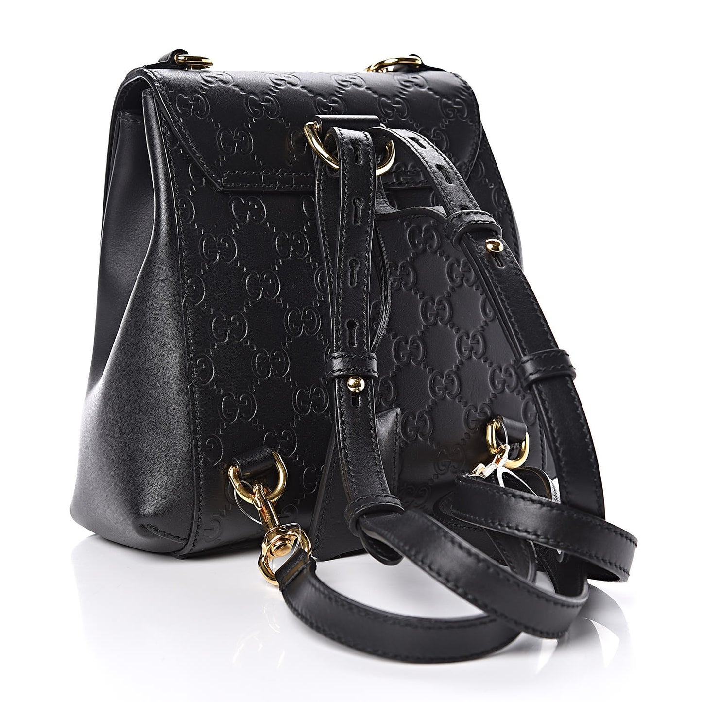 Guccissima Signature Padlock Backpack Black