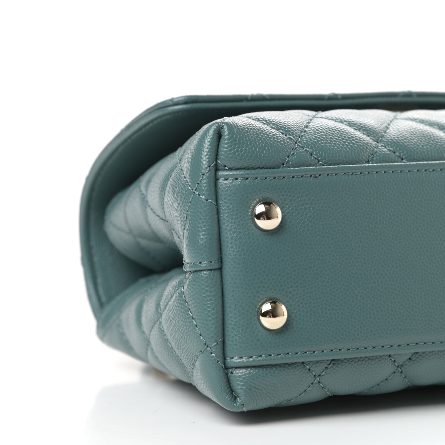 Caviar Quilted Mini Coco Handle Flap Green