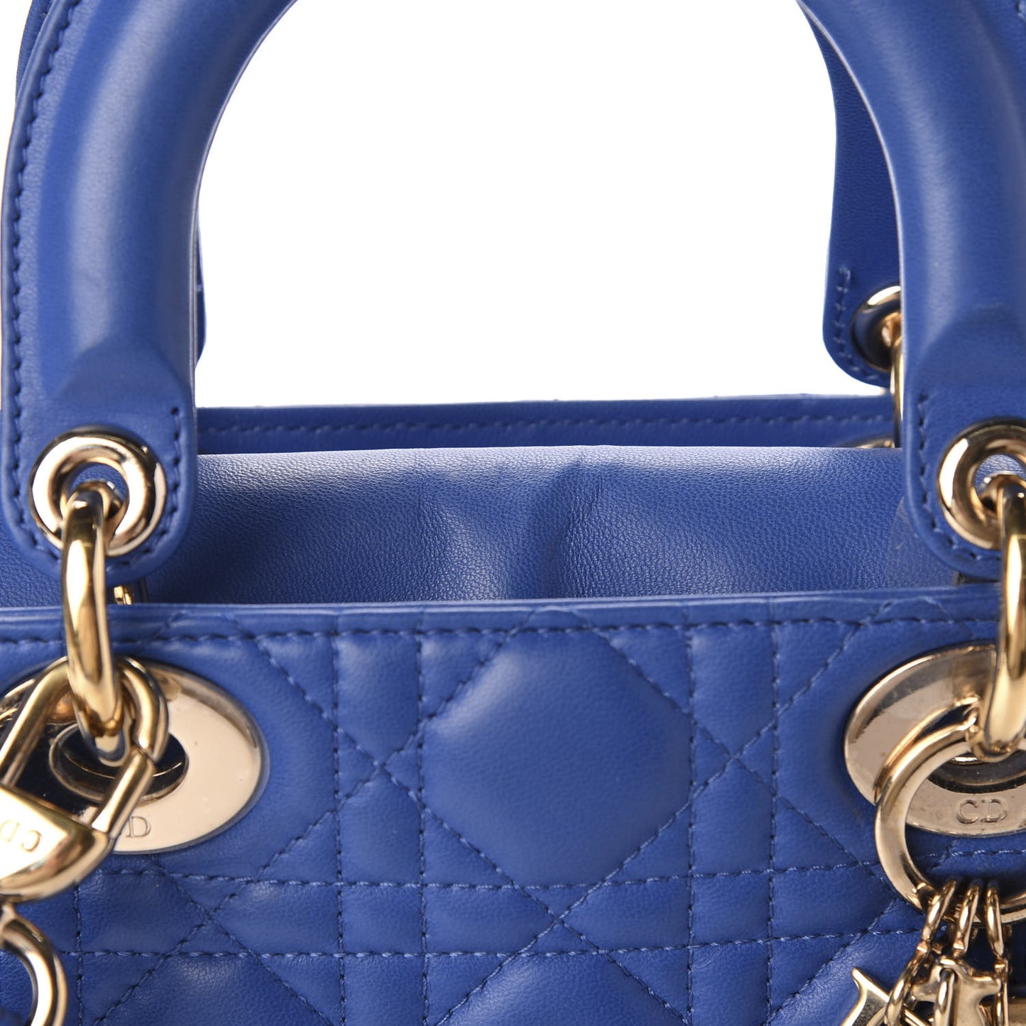 Lambskin Cannage Small My ABCDior Lady Dior Blue
