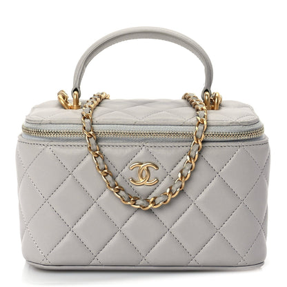 Chanel Lambskin Quilted Small Top Handle Vanity Case With Chain 1 of 9