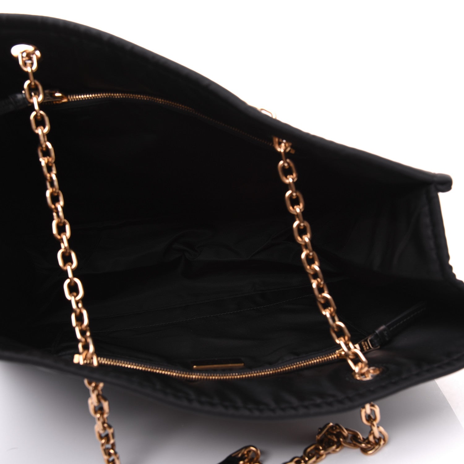 Prada Tessuto Nylon Chain Shoulder Bag Black 5 of 12