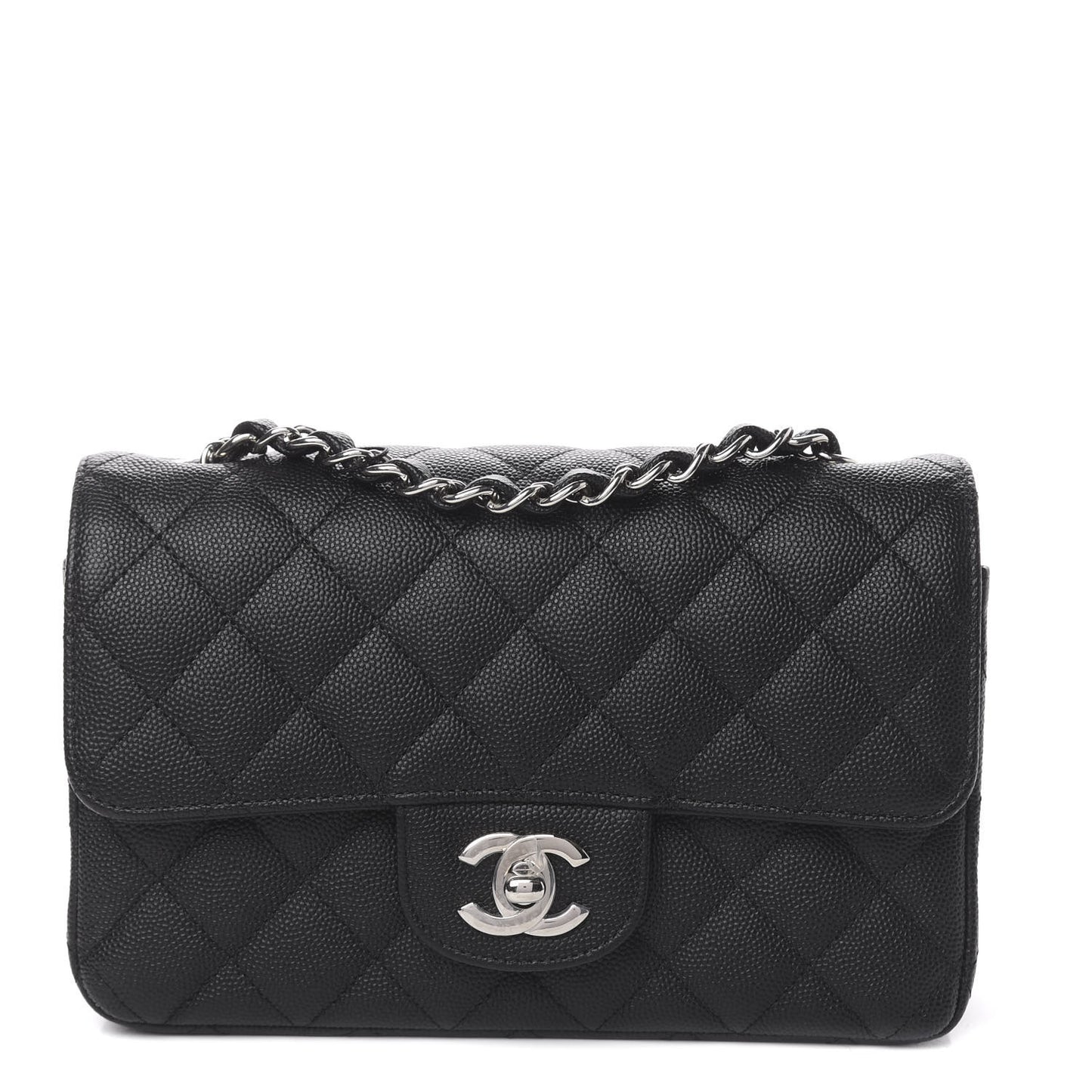 Caviar Quilted Mini Rectangular Flap Black