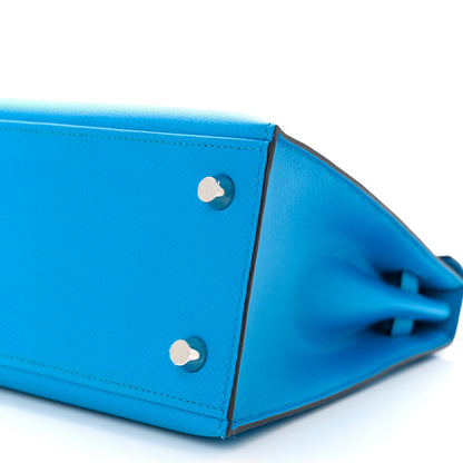 Hermes Epsom Kelly Sellier 25 Bleu Frida 10 of 13