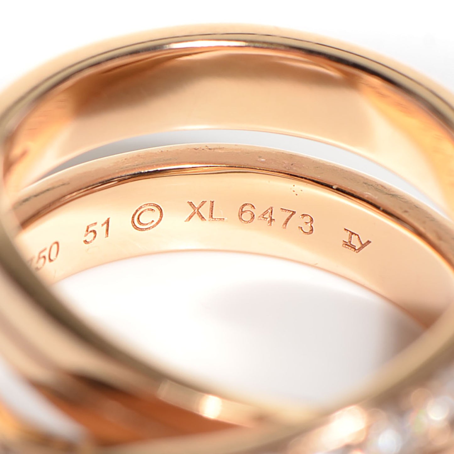 18K Pink Gold Diamond Paris Nouvelle Vague Ring 51 5.75