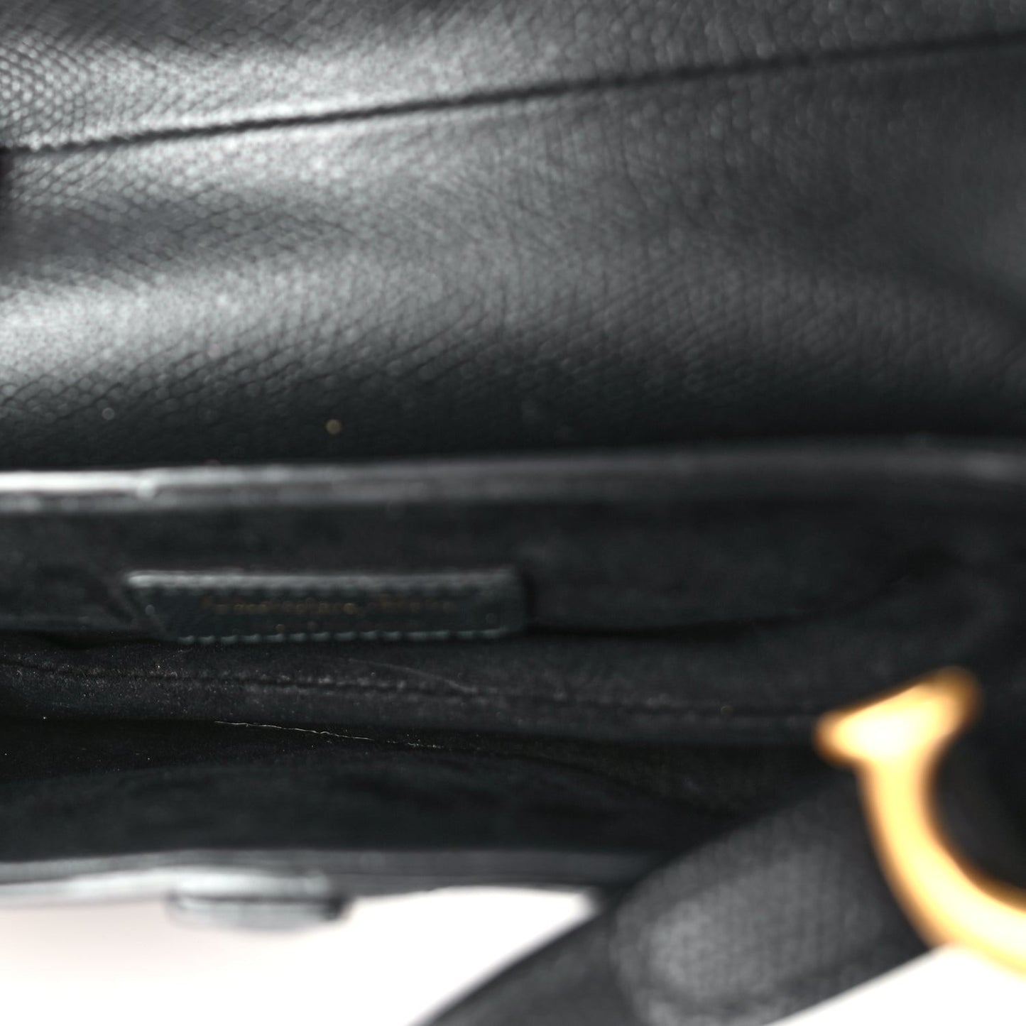 Grained Calfskin Mini Saddle Bag  Black