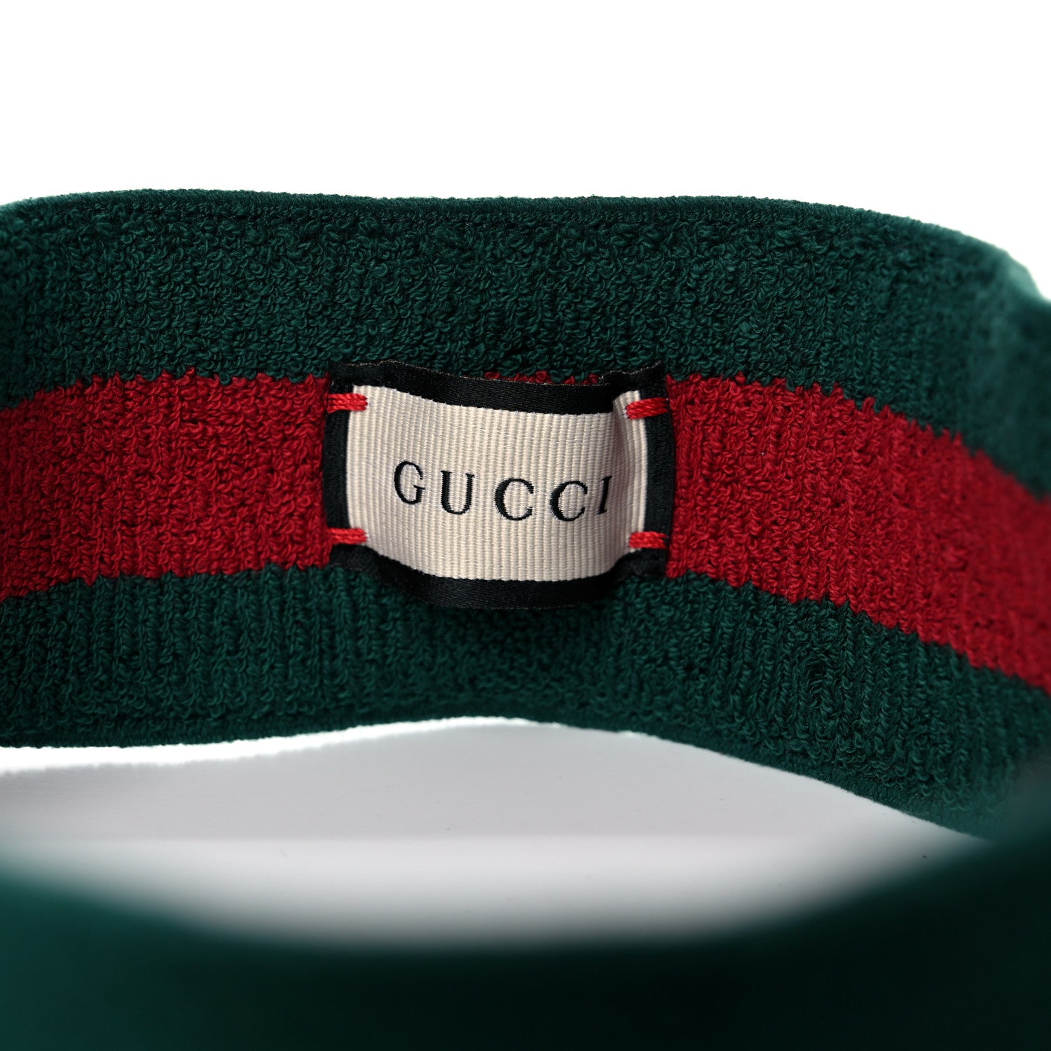 Gucci Vinyl Web Visor L Green Red 6 of 8