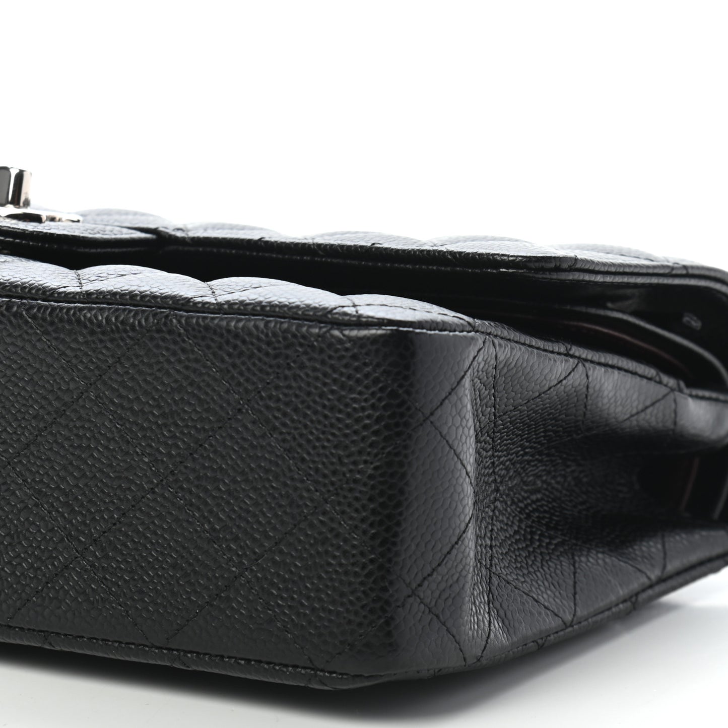 Caviar Quilted Medium Double Flap Black