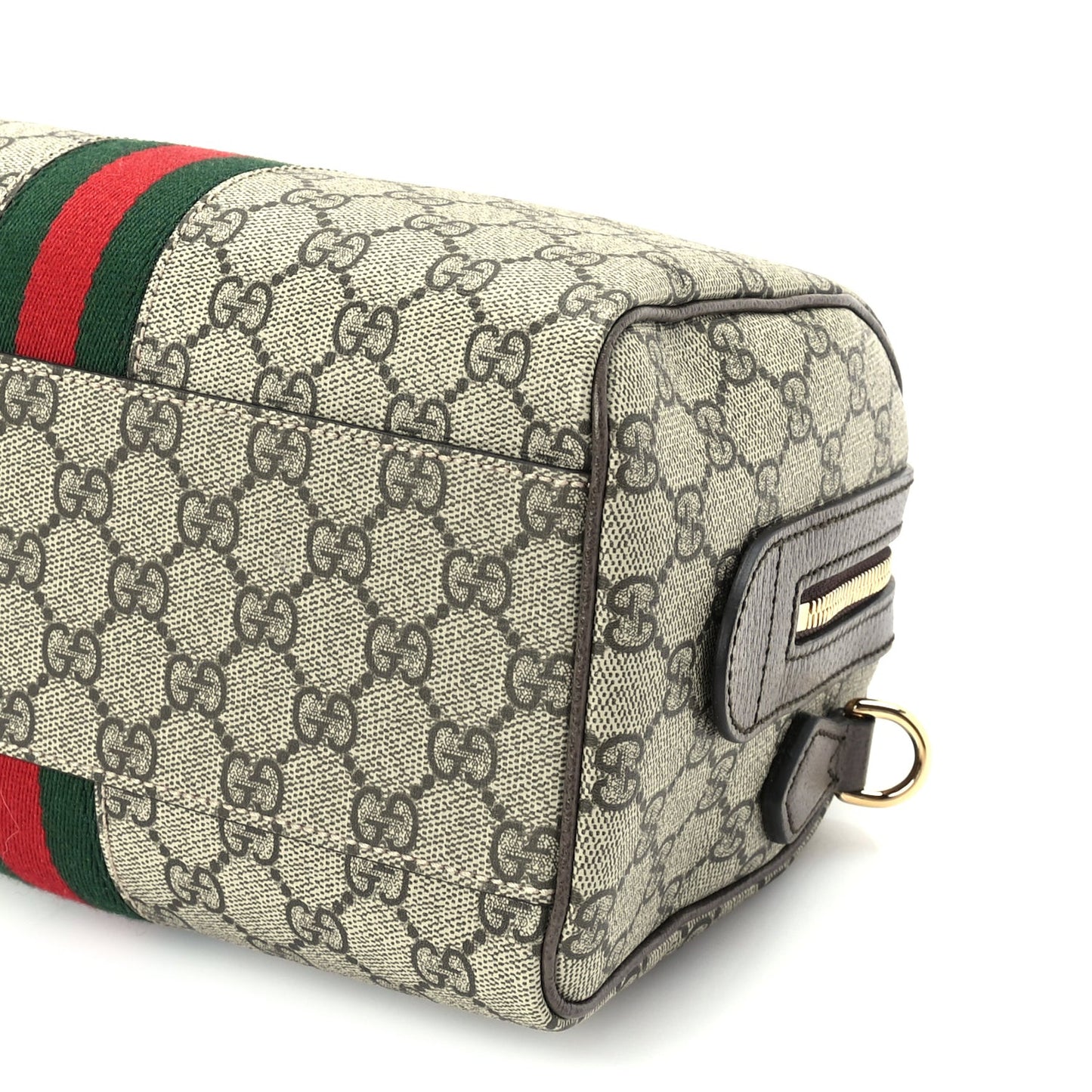 GG Supreme Monogram Web Small Ophidia Top Handle Bag Beige Ebony
