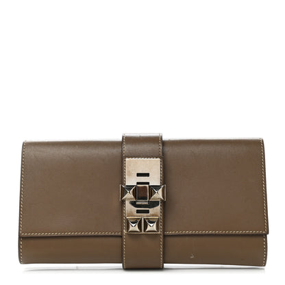 Hermes Tadelakt Medor 23 Clutch Etoupe 1 of 10