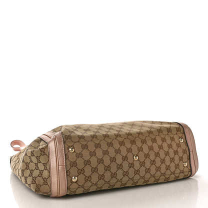 Gucci Monogram Cellarius Calfskin Large Bella Top Handle Bag Beige Rose Gold 2 of 16