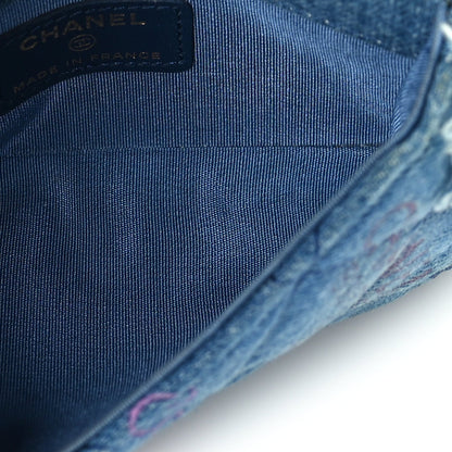 Chanel Denim Quilted Denim Mood Clutch With Chain Blue Multicolor 4 of 9