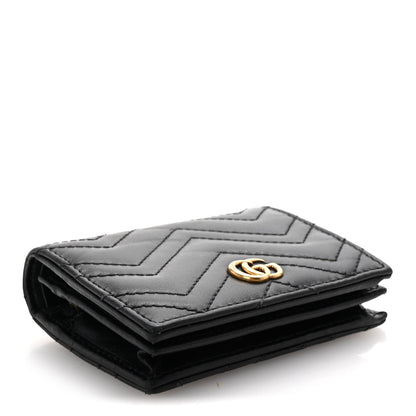 Gucci Calfskin Matelasse GG Marmont Card Case Wallet Black 4 of 7