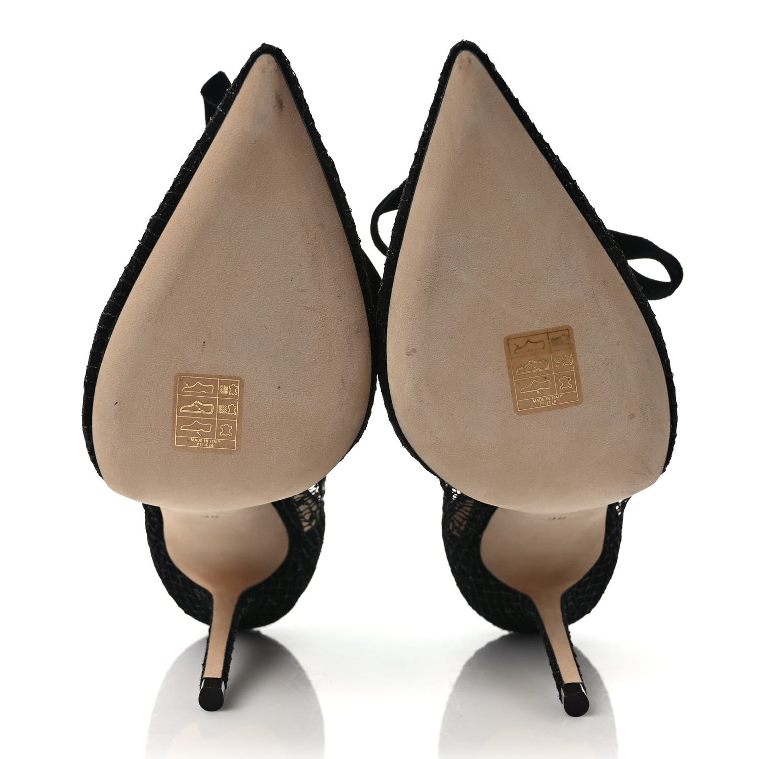 Jimmy Choo Suede Polka Dot Net Fira 100 Pumps 38 Black 5 of 6