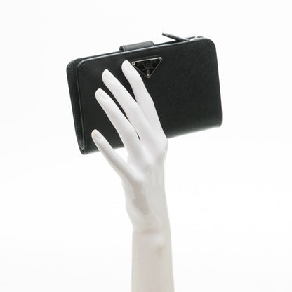 Prada Saffiano Compact Wallet Nero Black 2 of 7