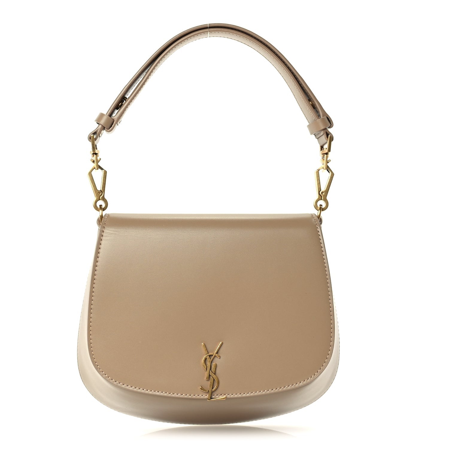 Saint Laurent Box Calfskin Mini Voltaire Top Handle Bag  Dark Cork 1 of 8